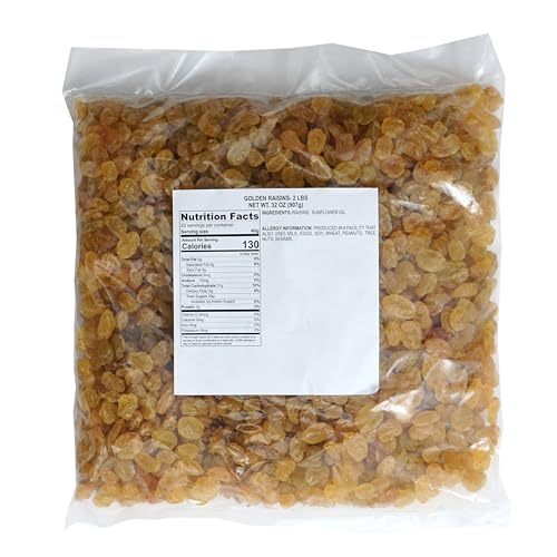Golden Raisins, 2 Pound Bag Raisins, The Hampton Popcorn & Candy Company