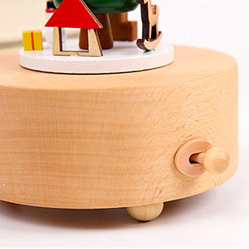 AMOR PRESENT Christmas Music Box, Wooden Music Box Christmas Tree Girl Musical Box for Birthday Wedding Christmas