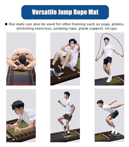 Esterilla para salto de longitud, alfombrilla con medición para práctica de salto, para hogar, gimnasio o escuela, con entrenamiento de cuerda y superficie acolchada (300cm x 90cm) miniatura 7