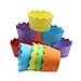 Mybbshower 36 Count- Solid Bright Colors Scalloped Cupcake Wrappers