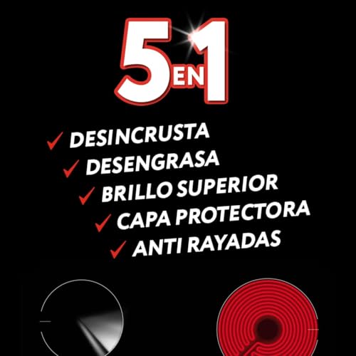 Miniatura 3 de Vitroclen Limpiador Vitrocerámica e Inducción, en Crema, Desincrusta, Desengrasa y Da Brillo, Aroma Limón, 450 ml