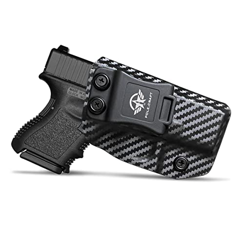 G26 Holster, Carbon Fiber Kydex IWB Holster for Glock 26 / Glock 27 / Glock 33 Pistol Case, Inside Waistband for G26 G27 (Black, Right Hand)