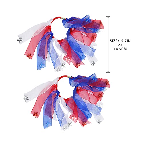 Madison Tyler American Hair Ties For Woman, Red White And Blue Hair Elastic 2 Pack，Perfect For The Patriotic Girl, Wear For Summer Parties And 4Th Of July #TOP6