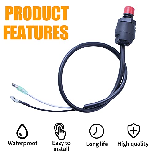 MWMNUN Universal Boat Outboard Lanyard Engine Motor Kill Urgent Stop Switch/Safety Lanyard Tether Cord 2 pcs Compatible with YamahaTohatsu Honda Outboard Motors, ATV Boat Bike