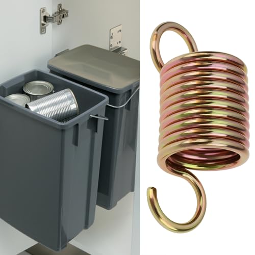 The Lord of the Tools 2 x Mülltonnen-Feder, verzinkter Stahl, Länge 51 mm, Durchmesser 20 mm, kompatibel mit Hafele 30 l kippbarem Abfalleimer