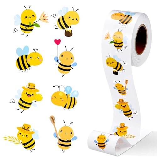 Biene Aufkleber 500pcs Sticker Biene Bienes Belohnungsaufkleber Kleine Bienen Aufkleber Bienes Aufkleber Rolle Wasserfest Aufkleber Bienen Bee Sticker Niedlich Bienens Aufkleber