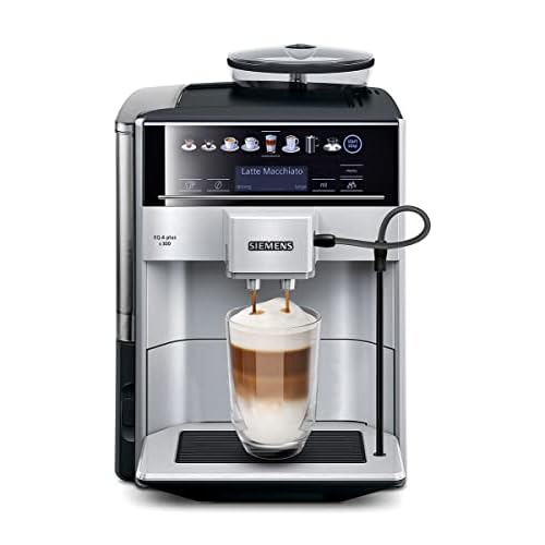 SIEMENS TE653M11GB EQ6 plus S300, Bean to Cup Fully Automatic Espresso Coffee Machine with milk system, 10 coffee varieties, 2 user profiles – Titanium