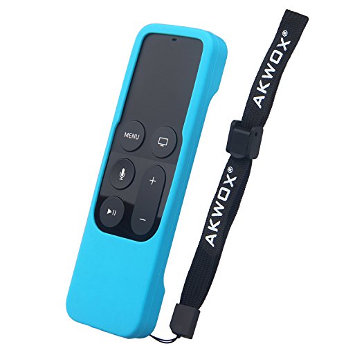 Remote Case For Apple Tv 4Th / 5Th 4K Generation, Akwox Light Weight [Anti Slip] Shock Proof Silicone Remote Cover Case With Lanyard (Blue) -Not For Series 6Th Gen 2021 #TOP5