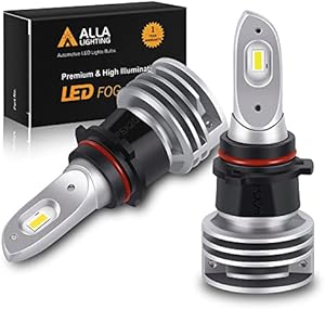 Alla Lighting 5200 Lumens 12278 PSX26W CANBus LED Bulbs, 6500K Xenon White Fog Lights H28W 12278 C1 12V Replacement Xtreme Super Bright Upgrade