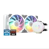 Vetroo V240 White Liquid CPU Cooler 240mm Addressable RGB & PWM Pump & Fans 250W TDP AIO Water Cooler w/Controller Hub for Intel LGA 1700/1200/115X AMD AM5/AM4 for Gaming Console