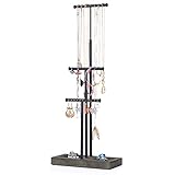 【Einstellbar und Extra-hoch】Größe -Ca. 43cm*23cm*10cm; Die höchste Stäbe kann sich von 15cm bis zu 58cm strecken, genug für lange Halsketten.