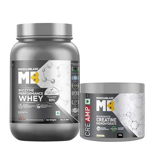 MuscleBlaze Biozyme Performance Whey Protein Powder, Rich Chocola...