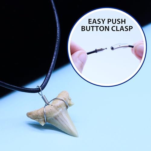Natural Shark Tooth Necklace for Men, Genuine Fossil Shark Teeth, Cool Sharktooth Beach Necklaces for Women, Beachy Surfer Choker Jewelry4