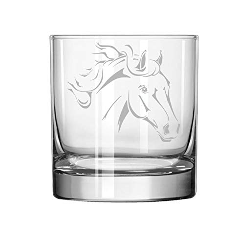 MIP Brand11 oz Rocks Whiskey Highball Glass Horse Head
