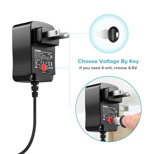 Zozo ZZ-12W Universal Ac/Dc Adapter 12W Switching Power Cord 3V 4.5V 5V 6V 7.5V 9V 12V Charger Adapter thumb #3