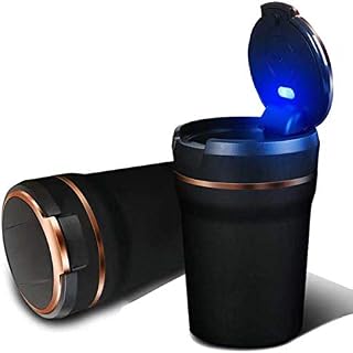 COOL·CAR Car Ashtray, Easy Clean Up Detachable Car Ashtray with Lid Blue Led