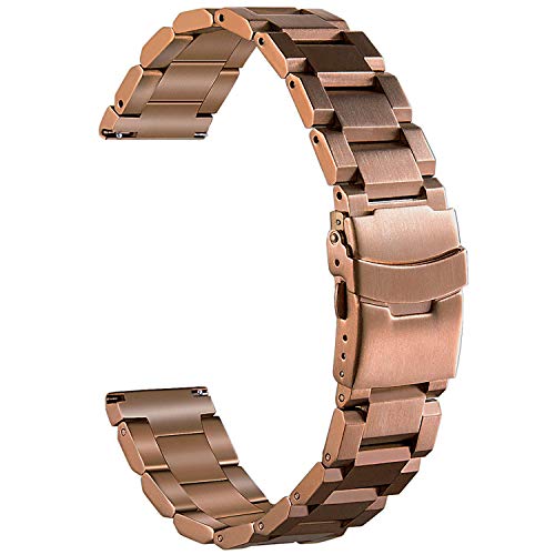 VIQIV Quick Release Stainless Steel Band for Samsung Gear S2 Samsung S3 Frontier Classic Fossil Q Pebble Time Smart Watch, Replacement Wristband Strap 20mm 22mm