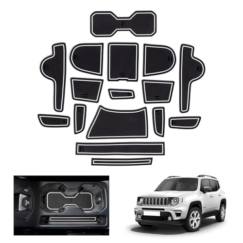 Tappetini Gomma TPE Per Jeep Renegade 2015-2023 - Impermeabili, 4 Stagioni, Su Misura, Facili Da Pulire, Nero