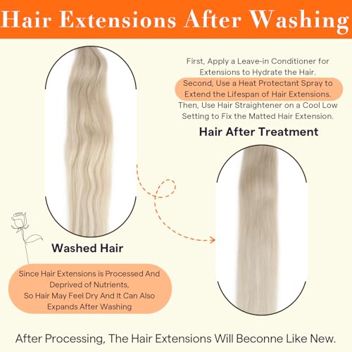 Image of Full Shine Weft Hair Extensions Human Hair 12 Inch 80G, Straight Hair Weft | Brown To Ash Blonde Mix Platinum Blonde, Ombre Sew In extensions, remy Human Hair, Balayage Styling