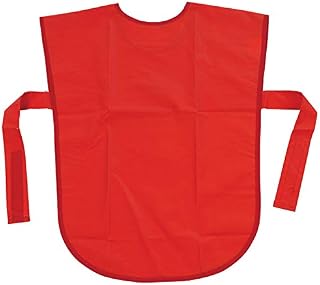 School Smart Vinyl Art Smock Apron, 22 x 16 Inches, Red