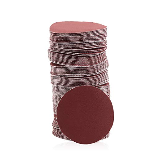 SPEEDWOX Hook and Loop Sanding Discs 100pcs 2 inch 400 Grit Sandpaper for Sanders Drill Grinder Rotary Tools Attachment Woodworking Wood Auto, No Hole