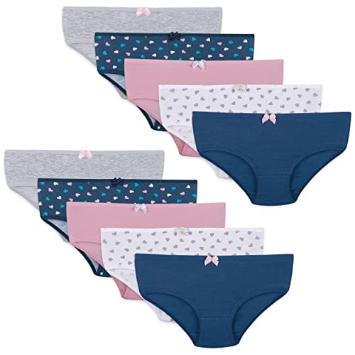 LOREZA ® 10 Culottes pour Fille - Coton Doux/agréable - différents Motifs - Lot de 10 -modèle 7-10-11 Ans