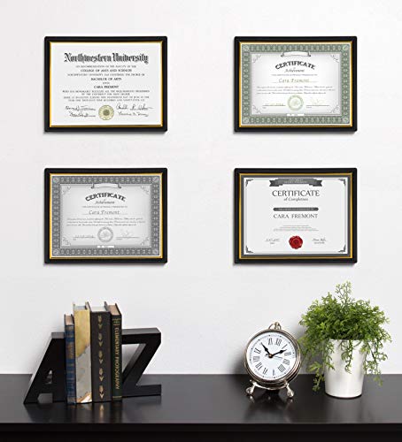 Designovation Corporate Document Frame Made To Display Standard Certificates, Black 8.5X11, Set Of 12 Ready To Use Horizontally Or Vertically #TOP3