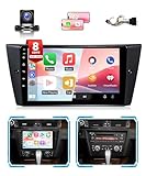 Wadpon 8Core Radio for BMW 328i 335i 325i E90 E91 E92 E93 2005-2011 Stereo Wireless CarPlay Android Auto, 9' Touch Screen for BMW 128i Head Unit BT FM RDS DSP GPS WiFi SWC Camera, 4G+64G No Fiber