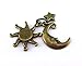 yueton 20pcs Vintage Bronze Sun Moon Star Pendant Findings, DIY Crafts Jewelry Making Charms Accessory