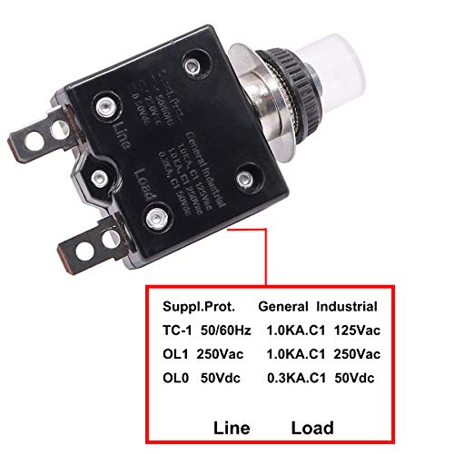 Smseace L1-15A 15Amp Electric Button Breaker 125/250Vac,Thermal Overload Protector L1 Series thumb #3