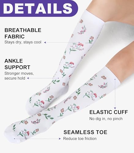 Breslatte Compression Socks for Women Men 15-20 mmHg Knee High Support Socks for Travel Athletic Nurses Teacher4