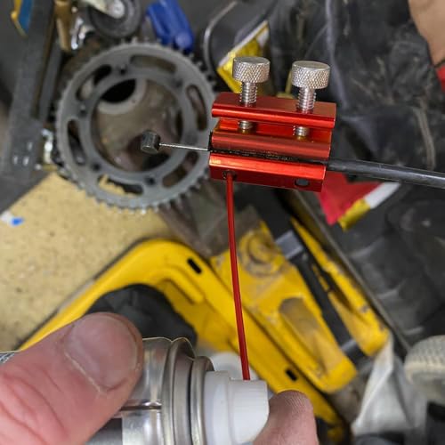 Image of Double-Headed Cable Luber Tool for Brake Cable Lubrication,Cable Lube Dispenser Tools for Motorcycles Bicycle Scooter,Universal Motorcycle Tools Cable Lube (Red)