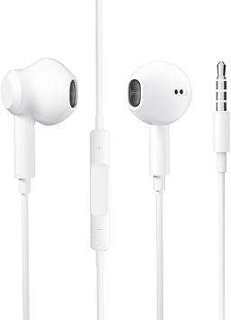 Earphones In-Ear Headphones 3.5mm Jack Wired Earbuds Noise Isolating Headset With Microphone Lightweight Wired with iPhone iPadPro Samsung Huawei Android MP3 Tablets Laptops and More device