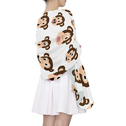 Tarity Monkey Heads Scarfs For Women Lightweight Wrap Scarf Bandanas Neck Gaiter Fashion Shawl Scarves Headscarf For Spring Summer #TOP3