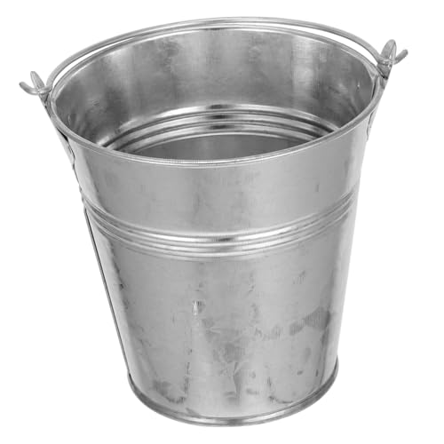 DIYEAH Seau Métallique Poignée 6,5 Pouces en Fer Zingué, Mini Seau Polyvalent pour Rangement et Décoration de Plantes Grasses en Intérieur et Extérieur