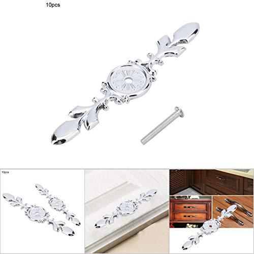 Yuecoom 10pcs Cabinet Handle Back Plate, Retro Style Single Hole Zinc Alloy Cabinet Knob Door Handle Backplate(Silver)