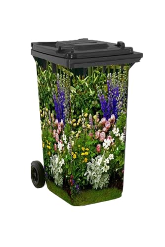 Wheelie Bin Cover with Cottage Garden Design, 003