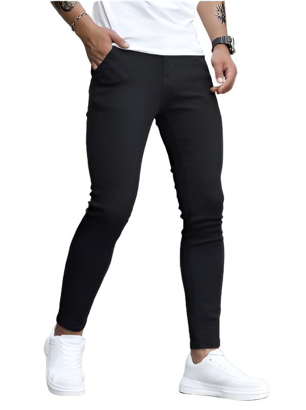 waltz Men's Mid Waist Stretchable Smart Modern Slim fit Narrow Bottom Office Regular & Casual Wear Denim Jeans Pants for Men (Black, Blue, Grey, White, Khaki) & Size Options 28-40-picture-31