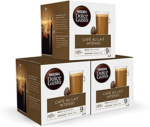 Nescafé DOLCE GUSTO CAFÉ CON LECHE INTENSO - Pack De 3 x 16 cápsulas -  Total: 48 Cápsulas - PREYCA
