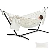 PNAEUT Hamacas de borlas hechas a mano, almohada y bolsa de almacenamiento y bolsa de transporte