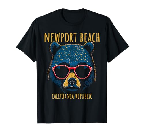 Newport Beach California USA Bär trägt Sonnenbrille Design T-Shirt