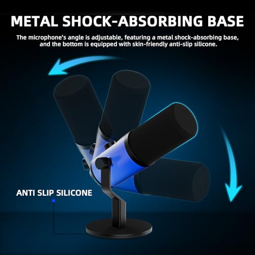 D Debra Micrófono dinámico profesional USB/XLR con iluminación RGB y monitorización de auriculares – 192 kHz/24 bits de calidad de estudio para podcast, streaming y grabación en casa - imagen 6