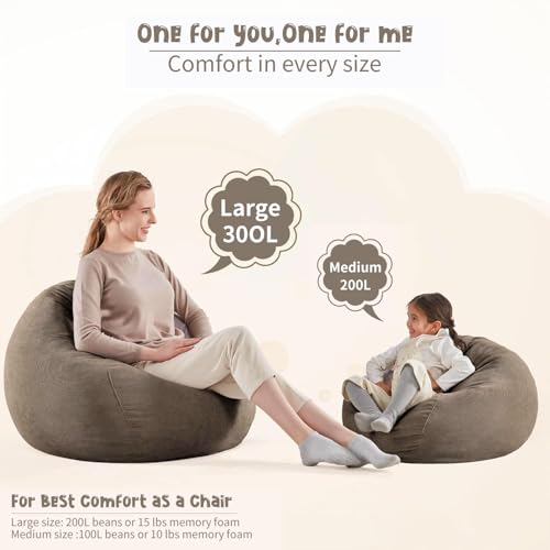 Miniatura 8 de Nobildonna - Funda Para Puf Sin Relleno Para Niños Y Adultos. Puf Extra Grande Para Almacenar Peluches O Espuma Viscoelástica De Pana Suave De
