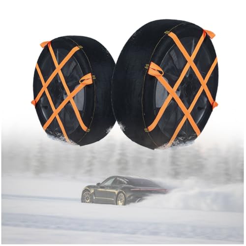 車の雪チェーン、フィットアンチスリップカーチェーンカーの緊急チェーンオールシーズンアンチスキースノーケーブルケーブル雪アイス泥のためのSUVタイヤケーブル 2個 205/65R16