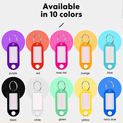 Abaodam 150 Peças De Chaveiro De Plástico Resistente Janela De Etiqueta De Anel Dividido Para Bastõe