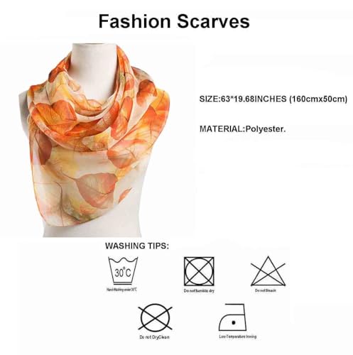 Image of Pokeedioty Scarfs for Women Lightweight Scarves Elegant Floral Pattern Sheer Scarfs Shawls Wraps
