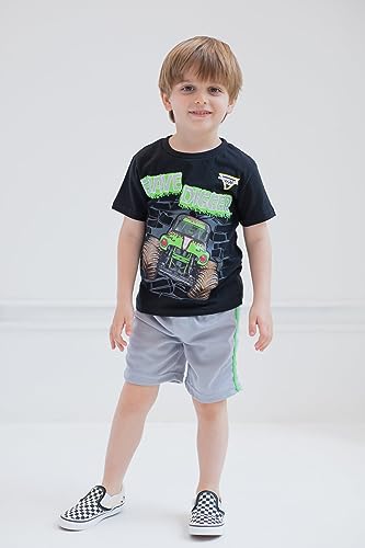 Image of Monster Jam Boys' Athletic 2-Piece T-Shirt and Shorts Set Toddler to Big Kid