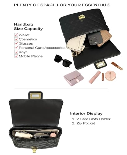 Medium Quilted Leather Crossbody Bag, Designer Soft Shoulder Light Purse, Outer Back Pocket4