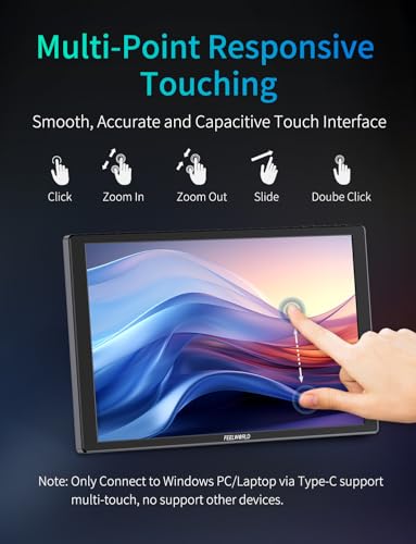 Image of FEELWORLD D10 Touch Screen Portable Monitor,10.1 Inch FHD 1920x1200 HDMI USB-C Second External Monitor for Laptop,Desktop,MacBook,Phones,Tablet,PS5 /4,Xbox,Switch,Raspberry Pi Screen with Dual Speake
