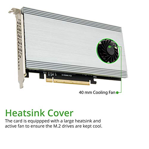 Quad M.2 NVMe Ports to PCIe 3.0 x16 Bifurcation Riser Controller - Support Non-Bifurcation Motherboard